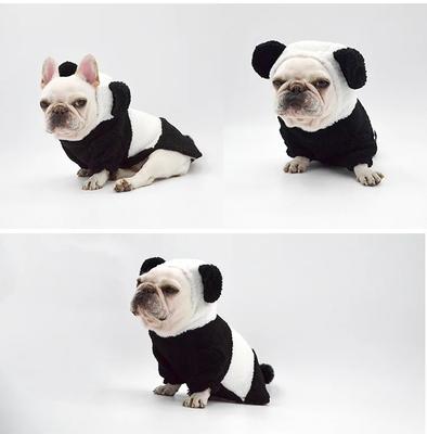 Cute Dog Cosplay Panda Winter Clothes Fleece Ear Hoody Pullover Warm Coat Costume For Small Pet Chihuahua Puppy Lovely Jacket