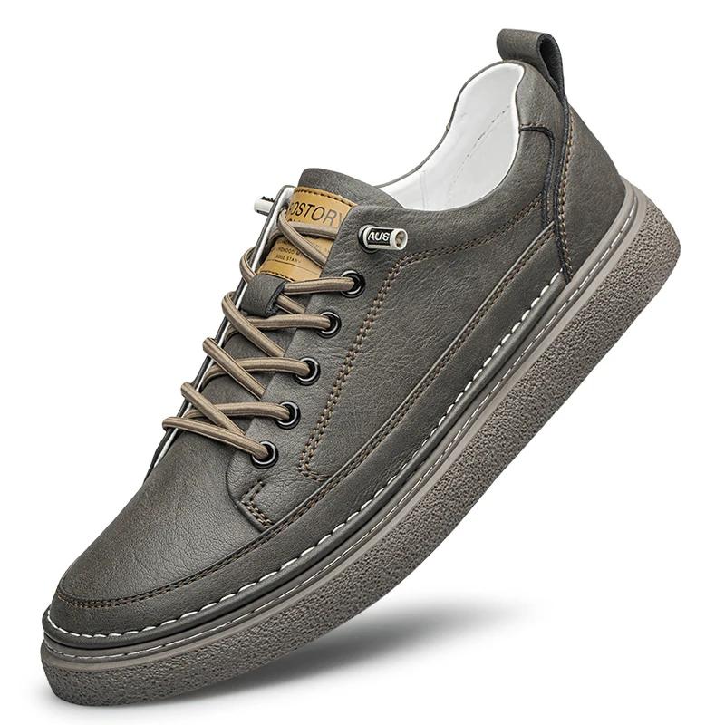 New Genuine Leather Mens Shoes Business Shoes Breathable Casual Shoes Comfortable Walking Sneakers Shoes Male Oxford Shoe
