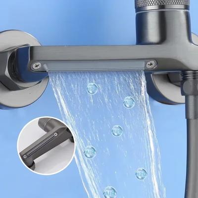 Gunmetal Gray Shower Faucet, Brass Mixer Valve, Shower Set, Bathtub Mixer Switch, Hot and Cold Water Shower Faucet