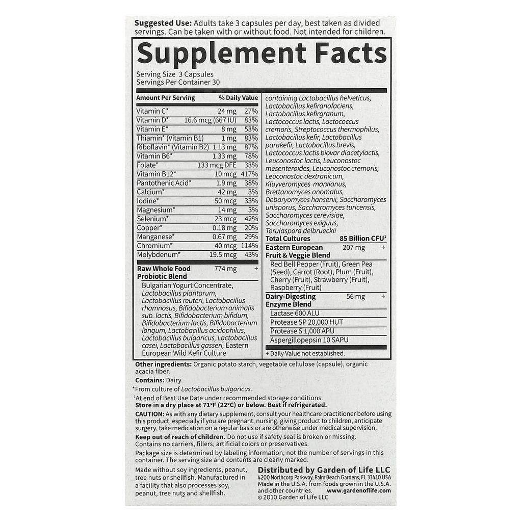 Raw Probiotics, Women 50+, 90 Veggie Caps