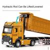 1:50 Extended Trailer Dump Truck Toy Models Alloy Diecast Sanitation Sweeping Trucks Sound Light Door Opened Pull Back Boy Gifts