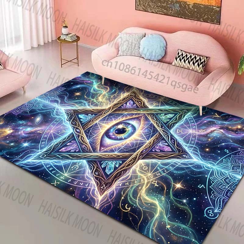 

Mystical eye with geometric Pattern Rug Carpets for Bedroom Living Room Sofa Mat Creative Door Mat Cloakroom Home Decor 40x60cm