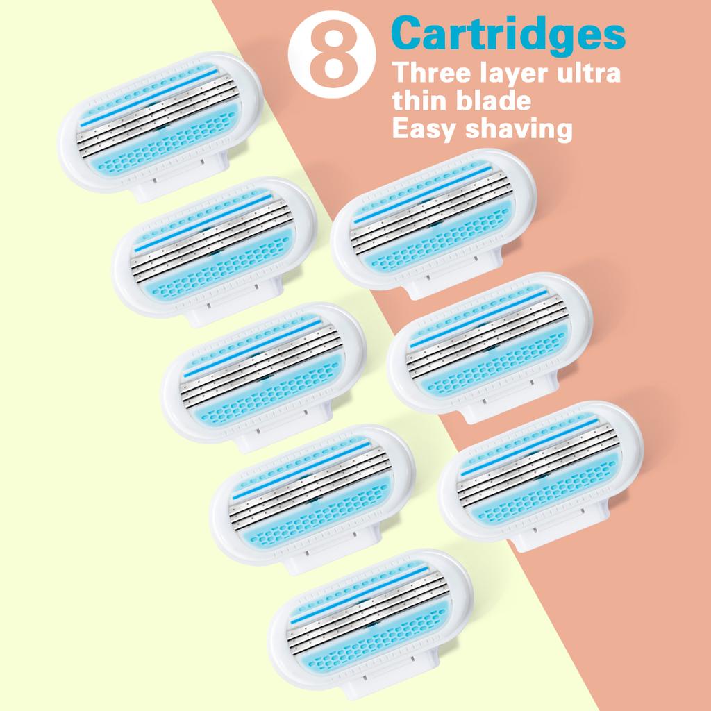 High Quality Safety Razor Blade Women Beauty Bikini Hair Removal Shaving Set Female Venus Shaver Replacement Heads