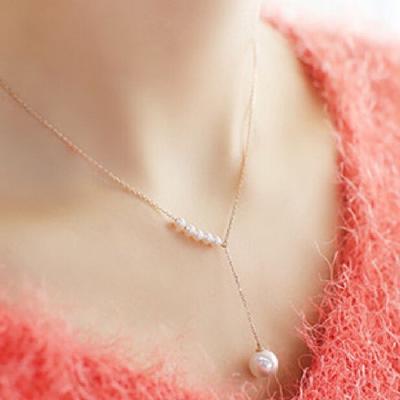 Temperament Sweet Accessories Pearl Necklace Female Jewelry Clavicle Thin Chain