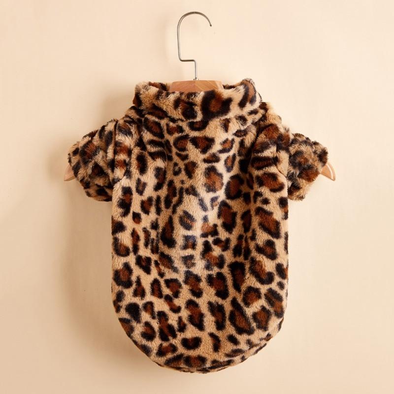 Pet Dog Costume Fashion Leopard Printed Pet Coat Cotton Soft Pullover Dog shirt Jacket Bluza Kot Sweter Odzież dla zwierząt Strój