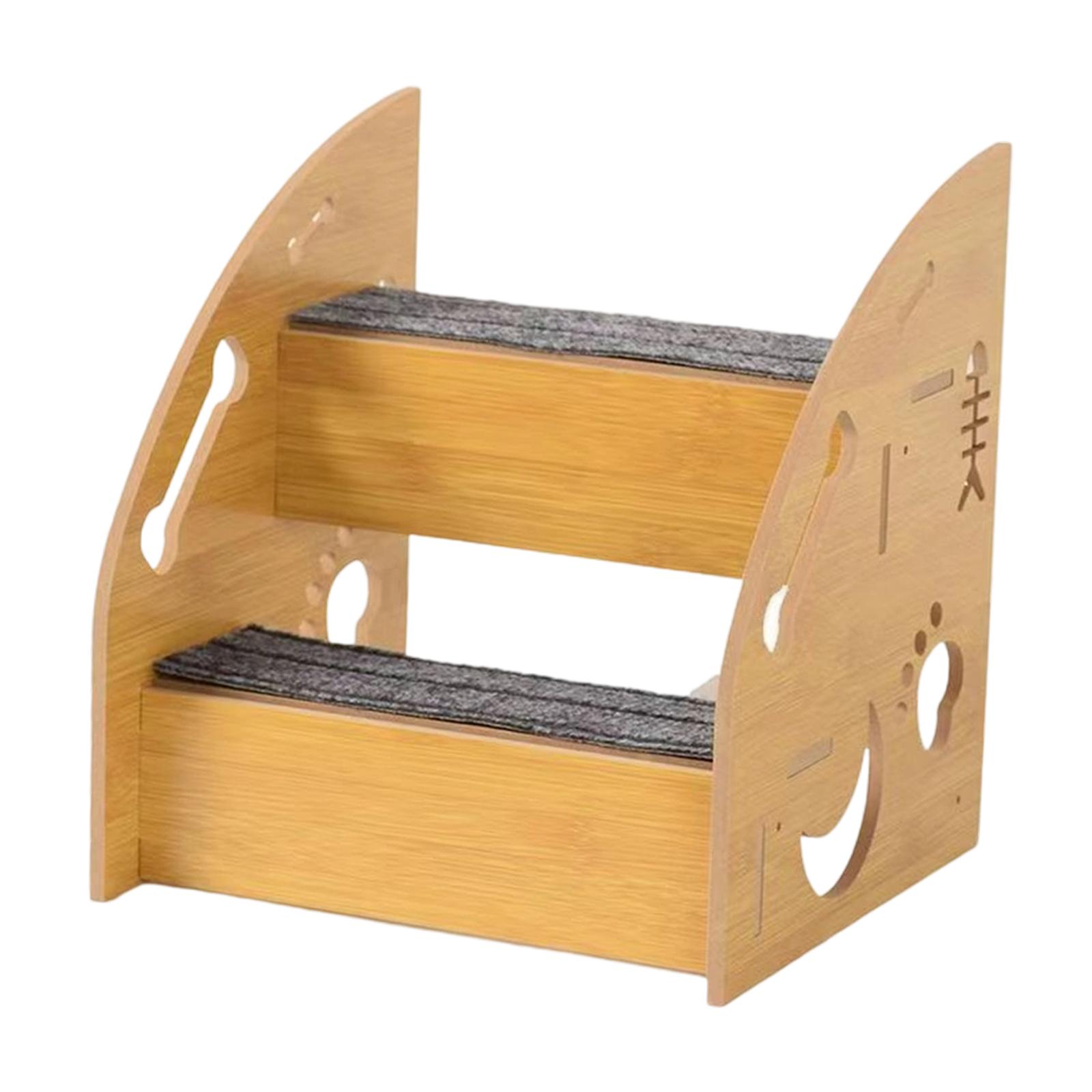 

Dog Stair Pet Climbing Steps Wood Comfortable Wear Resistant Pet Stairs for Indoor Bed Couch Sofa Small Dogs and Cats