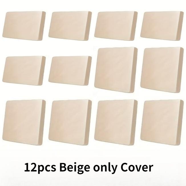 

12pcs Elastic Sliky Fiber Fabric Outdoor Patio Sofa Cover Machine Washable Cushion & Backrest Protector Fits for Sectional Sofas