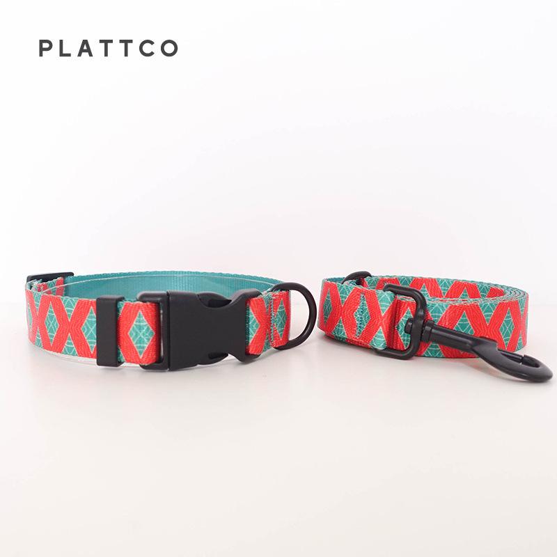 PLATTCO Stylish Printed Pet Dog Collar & Leash - Model PDL319 Extra Large