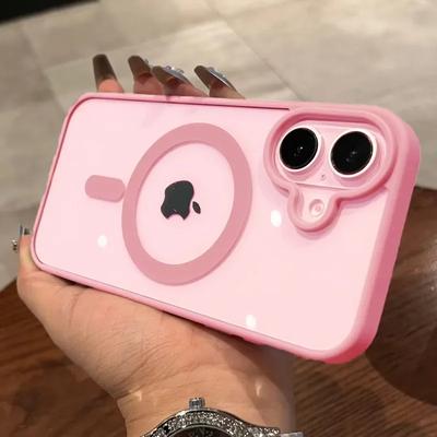 Candy Color Bumper Magnetic Wireless Charging Phone Case for iPhone 16 Pro Max 15 Plus 14 13 12Pro Max Clear Shockproof Back Cover