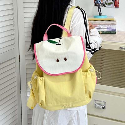 High-value Schoolbag Female College Student Cute Fruit Backpack Korean Lightweight and Large-capacity Backpack Tide for Junior High School Students