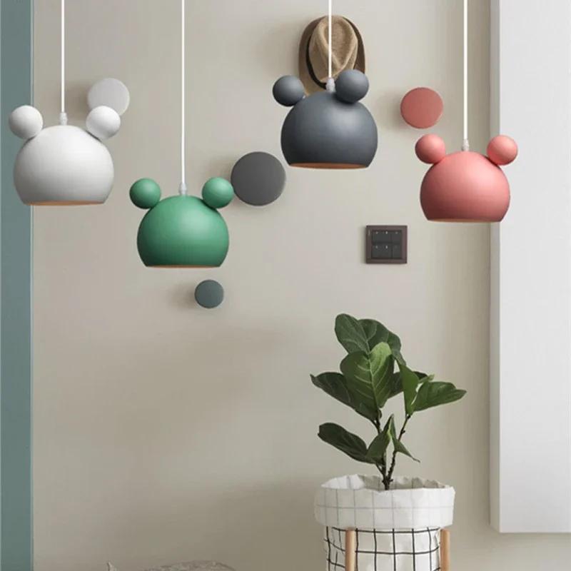 Nordischer Kronleuchter Einzelkopf Esszimmer Kronleuchter Esszimmer Bartisch Macaron Kinderzimmerlampe Micky Essen Kronleuchter