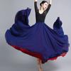 Falda de Danza Clásica para Mujer Chifón Doble Cara Gran Oscilación Falda Disfraz de Danza del Vientre Escenario Rendimiento Maxi