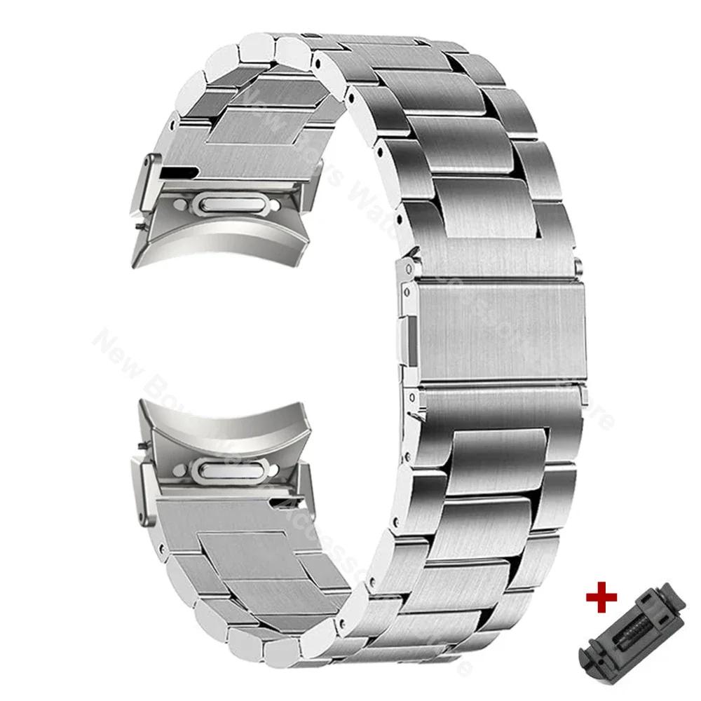 Quick Fit Stainless Steel Band for Samsung Galaxy Watch 7 6 4 5 Pro 40 44mm 45 42 46mm No Gap Strap for Watch6 Classic 43mm 47mm