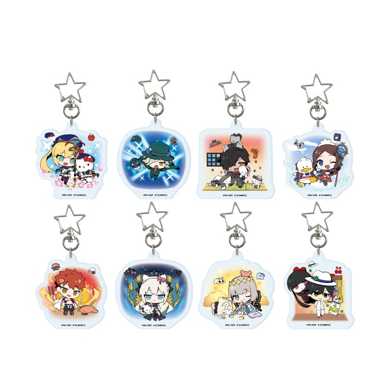 FateGrand Order x Персонажи Sanrio 03[Иллюстрация-коллаборация] Насукана Акриловый брелок в форме звезды Полный набор (Коробка из 8 штук)