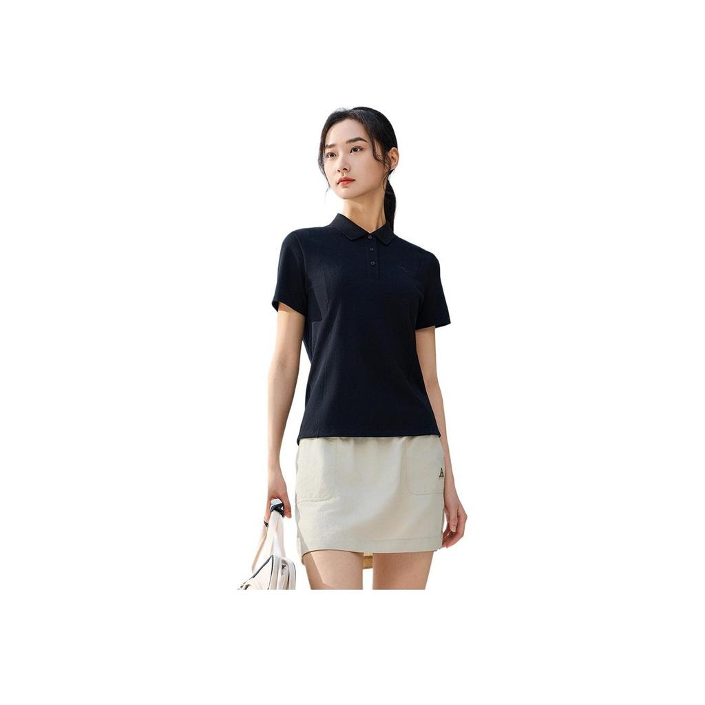 Anta Sports Lifestyle Series Comprehensive Training Series Solid Color Comfortable Breathable Versatile Short Sleeve Polo Shirt Women Tops 962527123-3