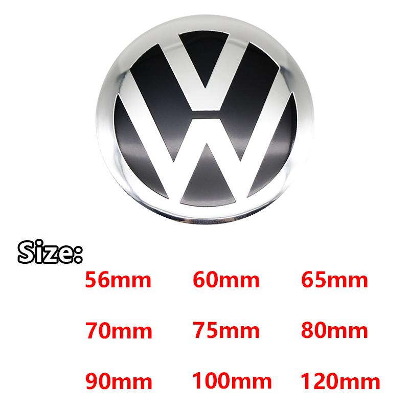 2026 Hot For VOLKSWAGEN VW 4Pcs 56/60/65/70/75/80/90/100/120mm 3D Car Wheel Stickers Center Hub Cap Emblem Badge Decal For VW GT