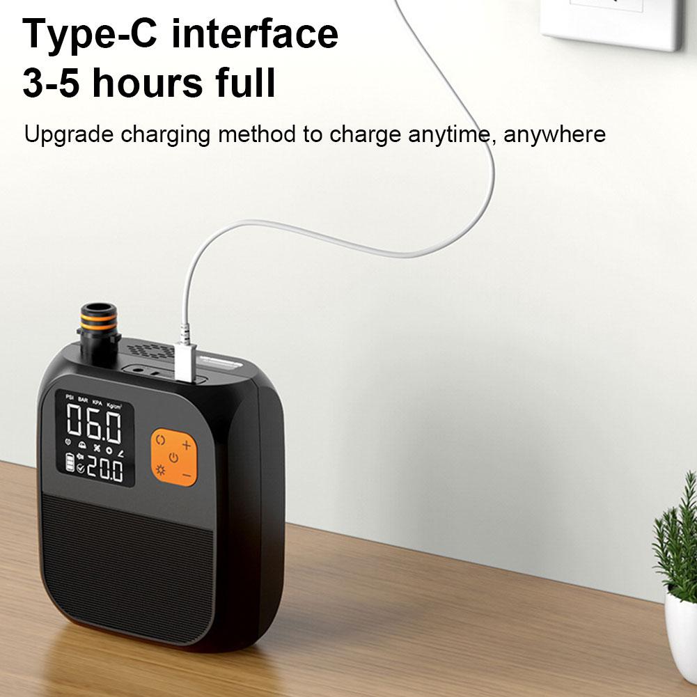 Electric Paddle Board Pump High Pressure Electric Air Compressor Pump Power Bank with 6 Nozzle and LED Light for Surfboard