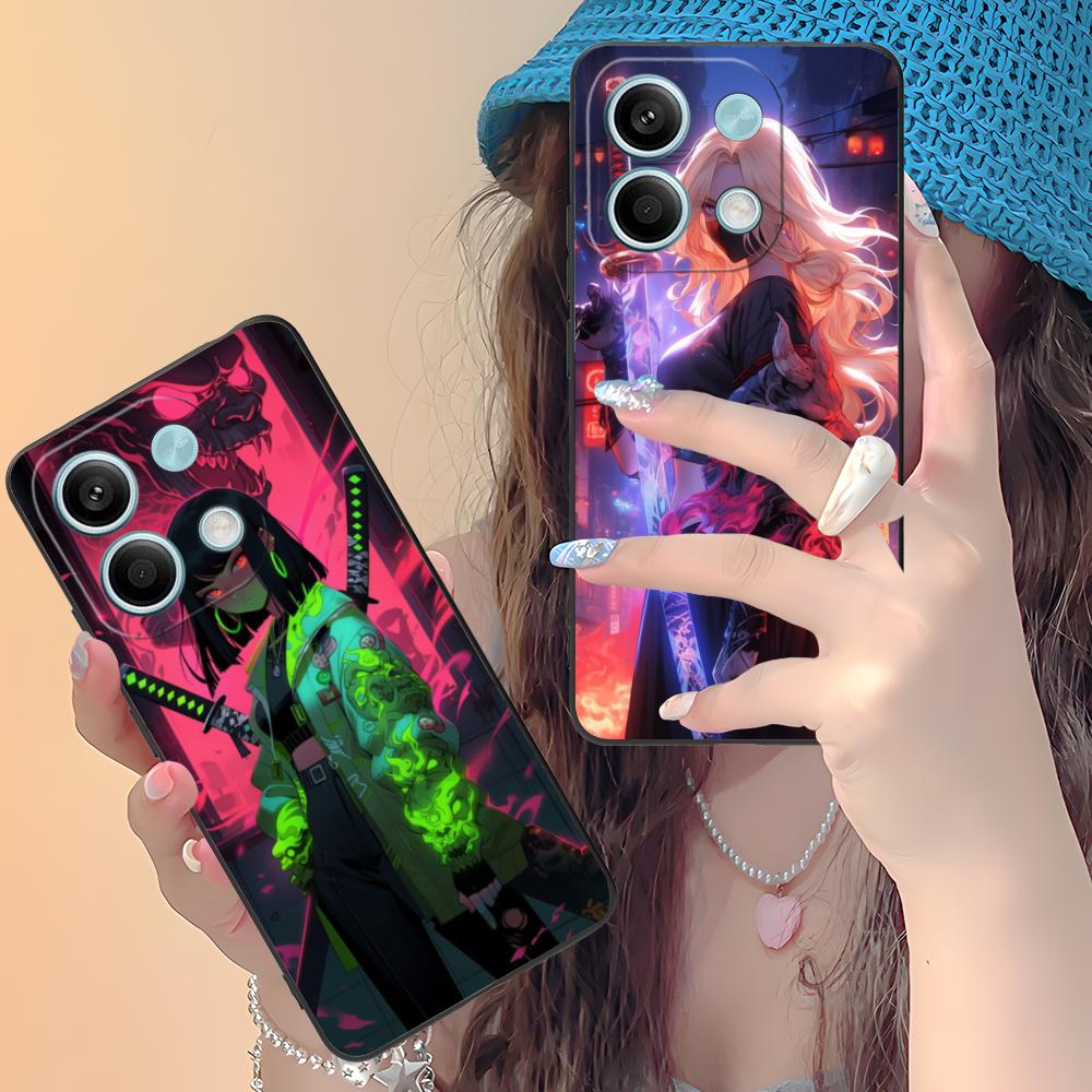 Anime Girl Mobile Phone Case for Xiaomi Redmi 15 14 13 12 A5 3 2 1 C Plus 4G 5G Colorful Printing Cover Cover Pretty