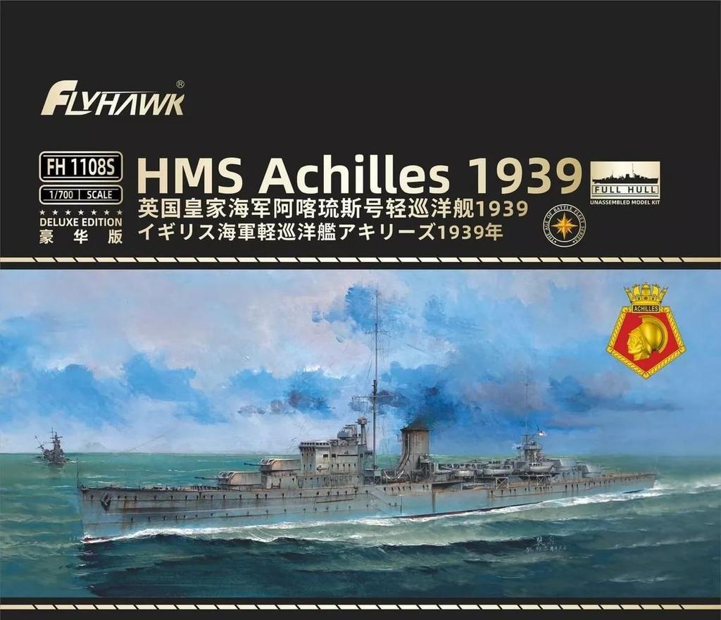 Flyhawk HMS Achilles 1939 Deluxe Edition Plastic Model Kit FLYFH1108S 1/700 (Ship)
