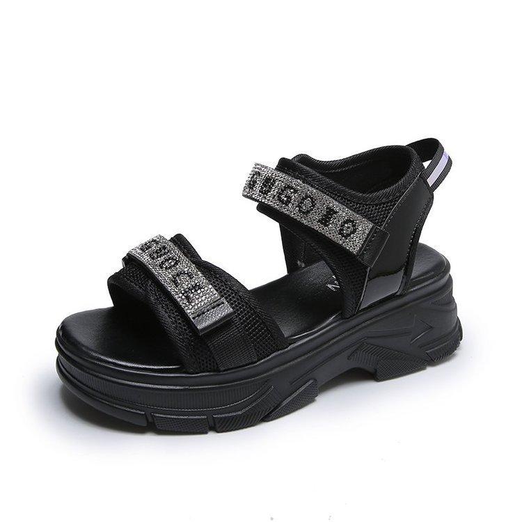 

Sports dad sandals women s ins tide 2025 summer new trendy with platform Velcro Roman beach shoes children 40 срібний