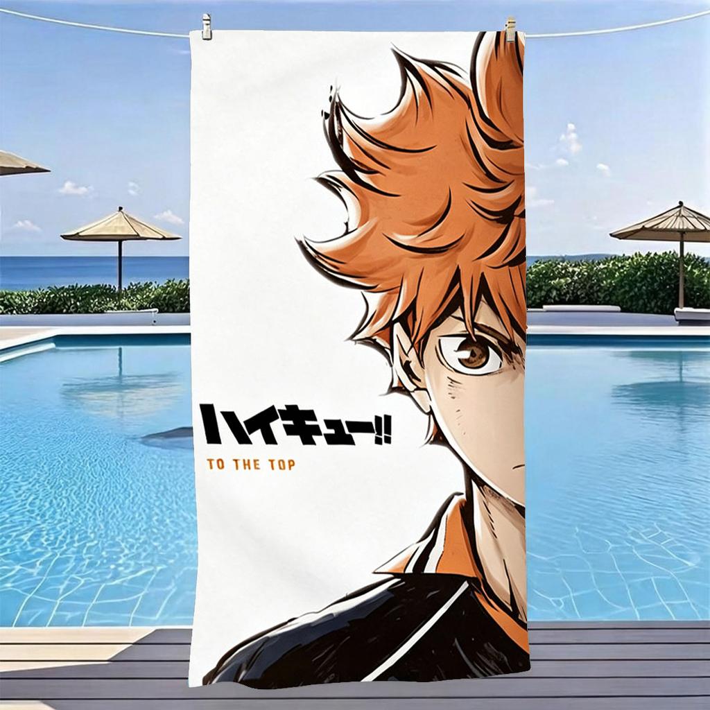 1pc H-Haikyuu H-Hinata Shoyo Print Microfiber Beach Towel Quick Dry Absorbent Sand Free for Beach Gym Bathroom Accessories