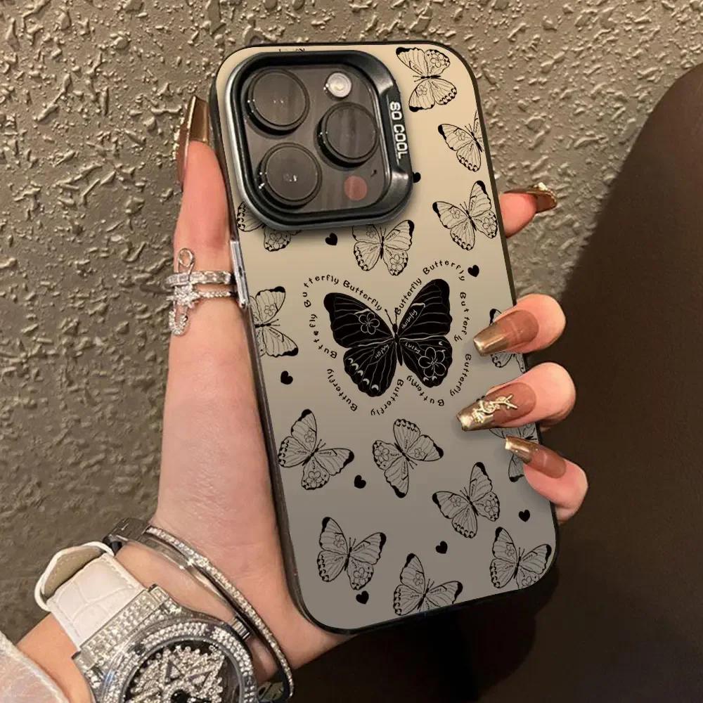 For Xiaomi Redmi Note 13 12 Pro Plus 12S 13R Luxury Butterfly Matte IMD Plating Case For Redmi Note 12 13 Pro Phone Funda Cover