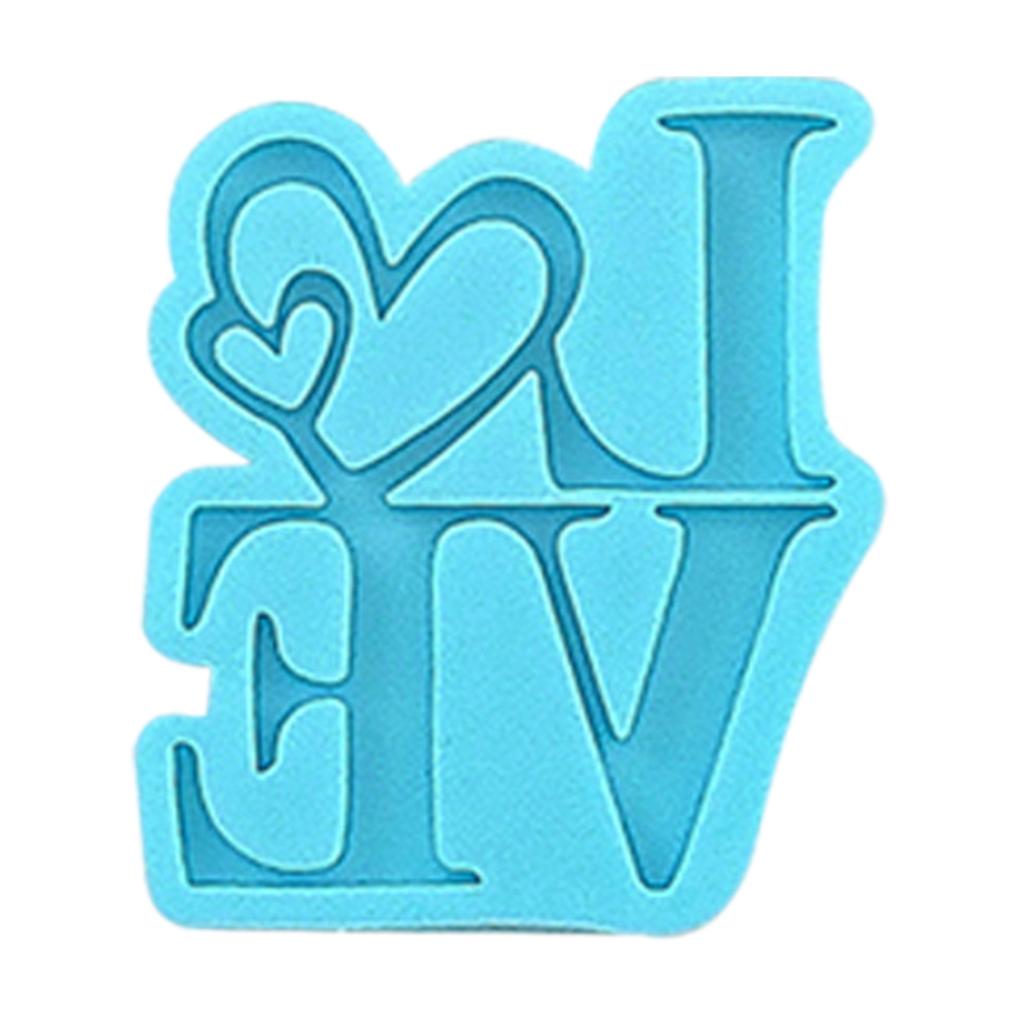 Kärleksskylt Bokstavsform Nyckelring Silikonform med Hål för DIY Dekoration Hartsgjutning Hängeform Alla hjärtans dag