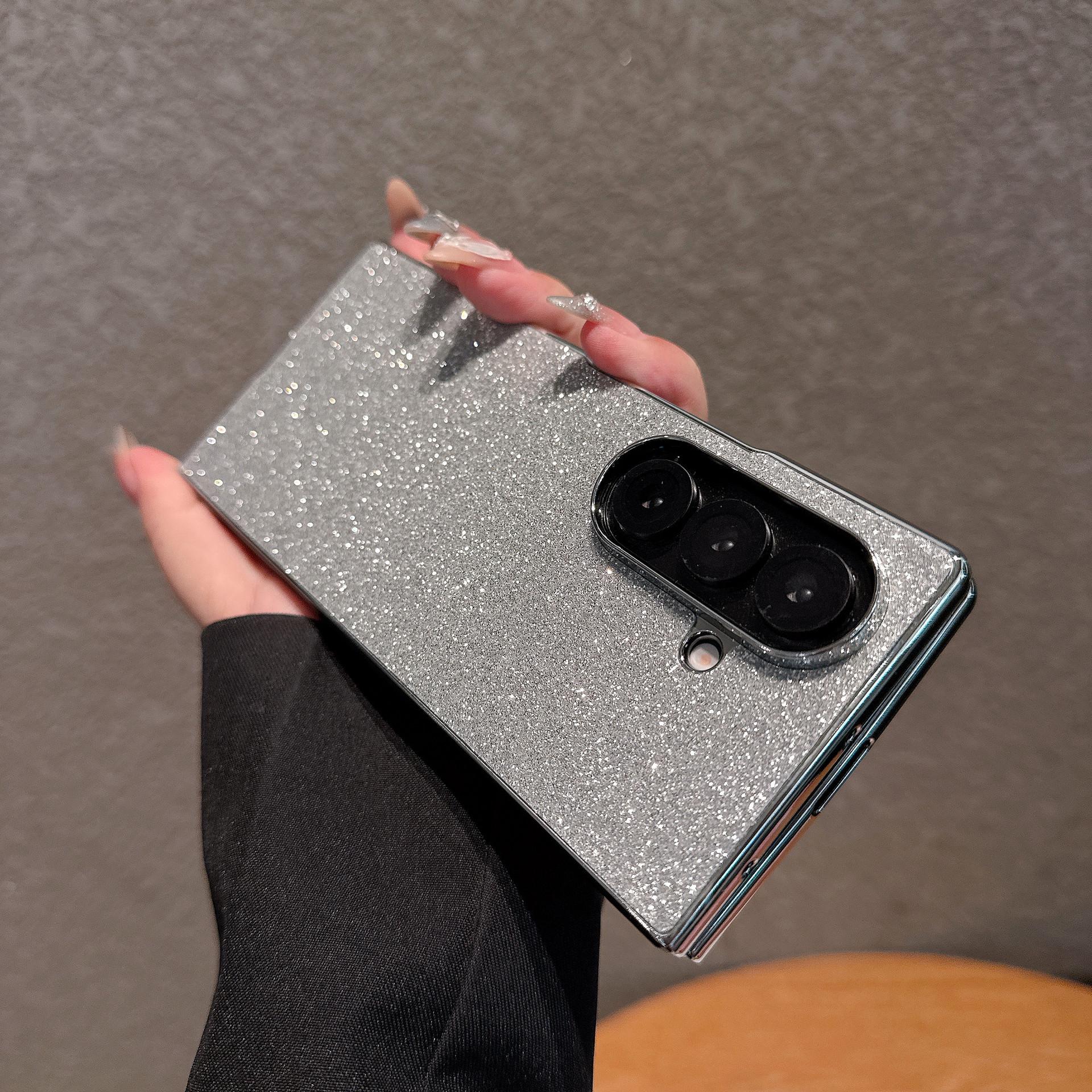 Samsung ZFold7/ZFlip7 Electroplated Glitter Full-Coverage Hard Case with Drop Protection Samsung Z Flip4/W23 Flip серебряный