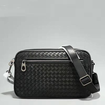 Stylowa torba na ramię skórzana pleciona casualowa torba crossbody retro pozioma listonoszka
