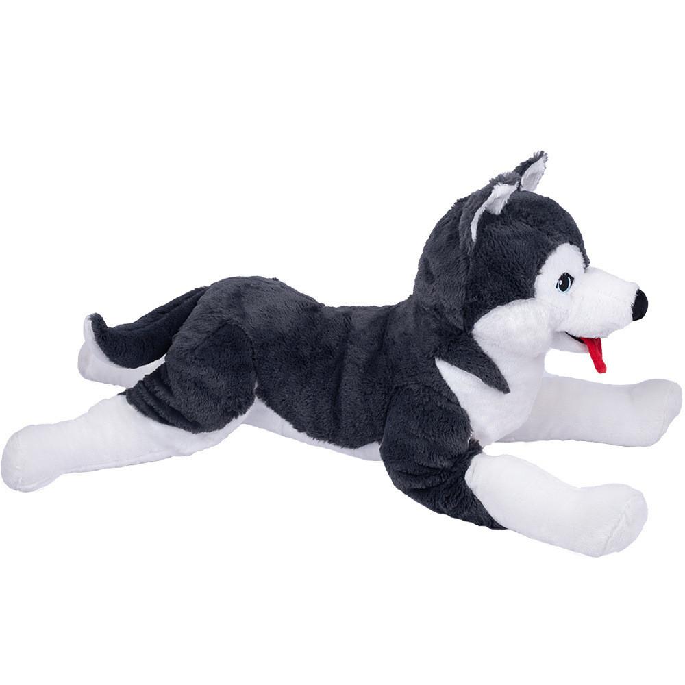 Husky Labrador Toy Dog Animal Stuffed Plush Prone Posture Doll Gifts Children