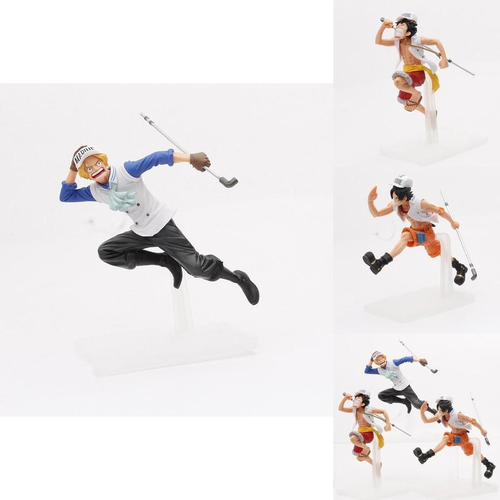Exquisite One Piece Luffy Ace Sabo Figure Set Dream Navy Running Brothers Pvc Toy