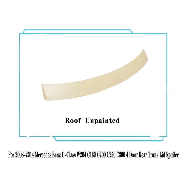 For 2007-2014 Benz C Class W204 Rear Trunk Lid Spoiler Wings M4 Style Rear Window Roof Spoiler ABS Material Body Kit Accessories Roof Unpainted