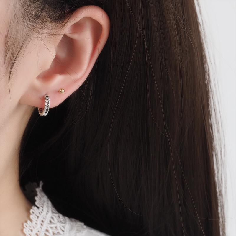 

Серьги-каффы и серьги-пусеты из стерлингового серебра 925 пробы в стиле ретро для женщин - Элегантный нишевый дизайн 925 Silver