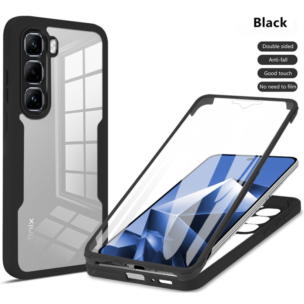 

360 Full Protection Case for Infinix Hot 60 Pro 4G ( X6885 )Cover Built-in Screen Protector for Infinix Hot 60 Pro 4G чёрный