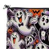 Durable Zipper Bag Halloween Storage Bag, with Colorful Cartoon Ghost Print, Canvas Trendy Makeup Large Capacity Lightweight Travel Toiletry Thick