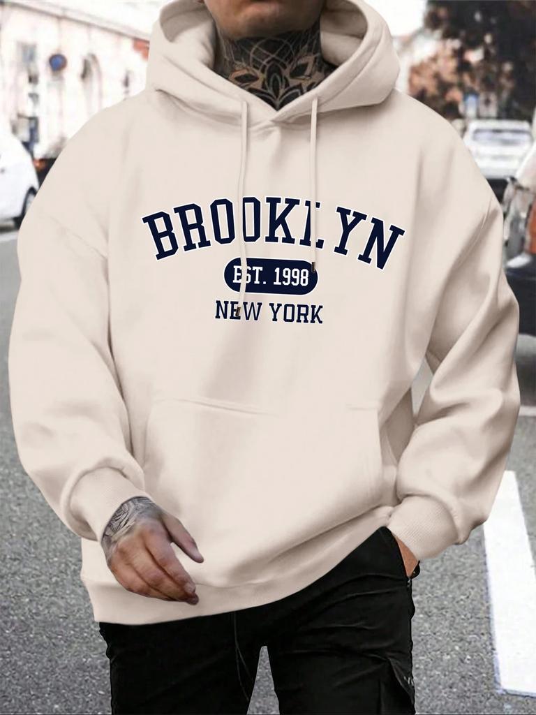 Autumn comfortable sportswear Brooklyn East 1998 New York men's Harajuku sweatshirt Fashionable and individual sweatshirt