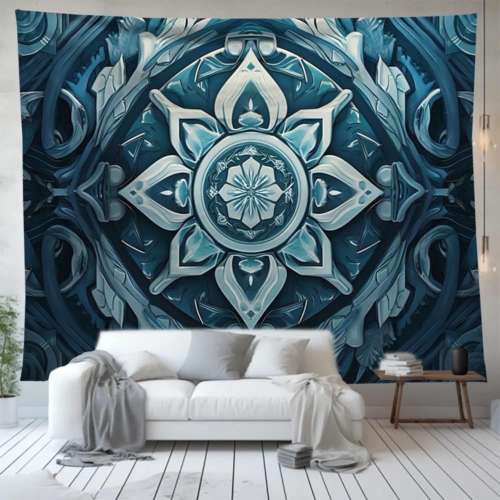 Blue Magic Circle Pattern Decoration Bedroom Living Room Tapestry Home Wall Decoration Tapestry