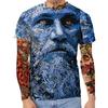 Summer Round Neck 3D Art Print Top Fashionable Casual Short Sleeved Men's T-shirts