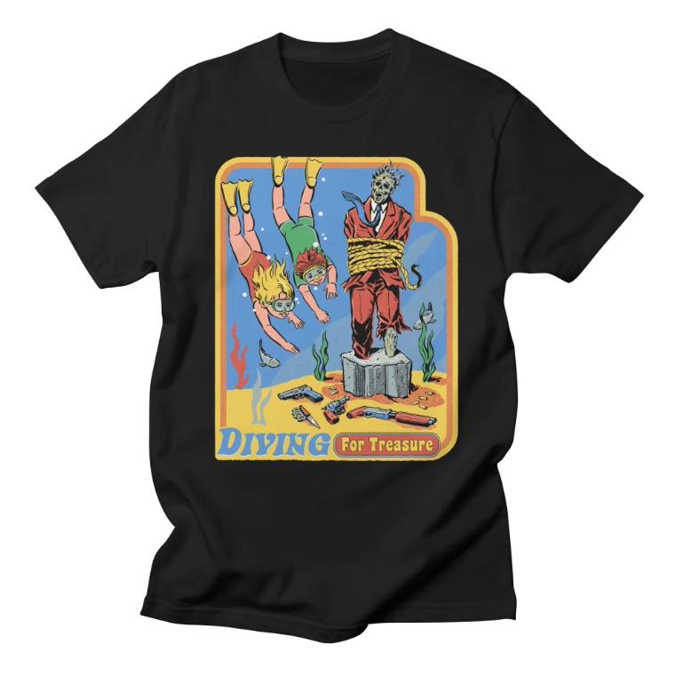 

Classic Simple Cartoon Animation European and American Illustrations High Street Men and Women New Loose Summer Short Sleeves 4XL