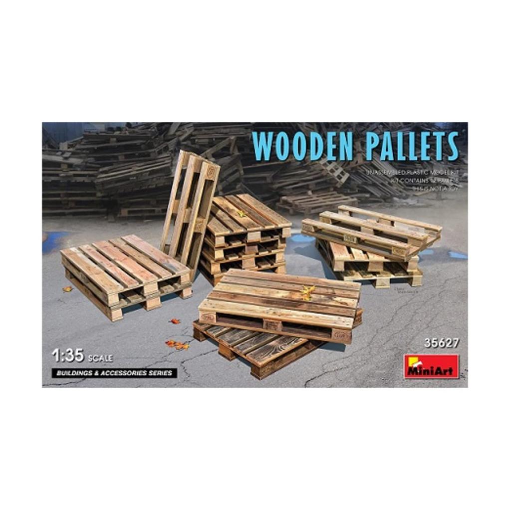 Miniart Scale Wooden Pallet Set for Plastic Model Kits 1/35 (12 Pallets) (MA35627)