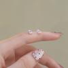 Color zircon love stud earrings, women's earbone studs, niche design, sweet and cool cochlear studs, ear hole earrings.