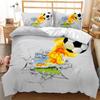 Soccer Duvet Cover Set Cool Special Effects Background for Player Kids Teen Boy Polyester Bedding Set King Size with Pillowcase
