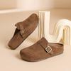 Women's Suede Birkenstock Half-Closed Moccasins - Spring 2026 Retro Style, Cute Ugly Design