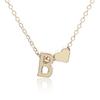 Women Fashion Simple Design Heart Shape 26 Letter Pendant Necklace Jewelry