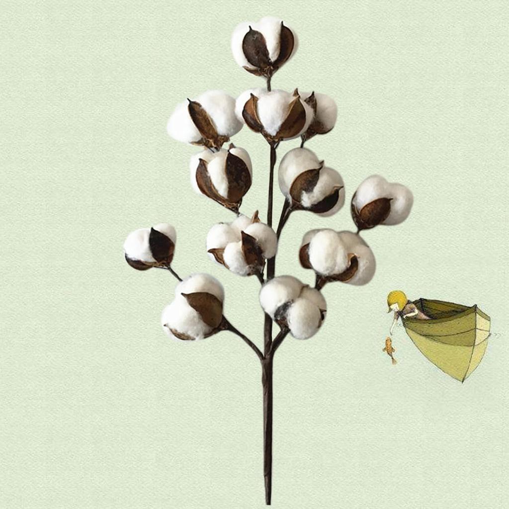 50cm Cotton Stems Decoration 12 Cotton Bolls Cotton Stalks Branch for Home Decor Wedding Centerpiece Farmhouse Decoration