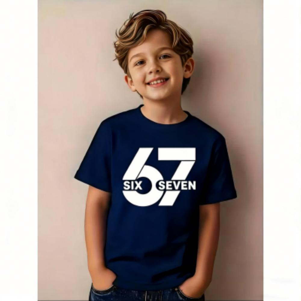 

Fashion Basic Six Seven 67 Print Kids T-Shirts Summer Street Short-Sleeve Outdoor Casual Tops for Boy and Girl s Tees Top 100
