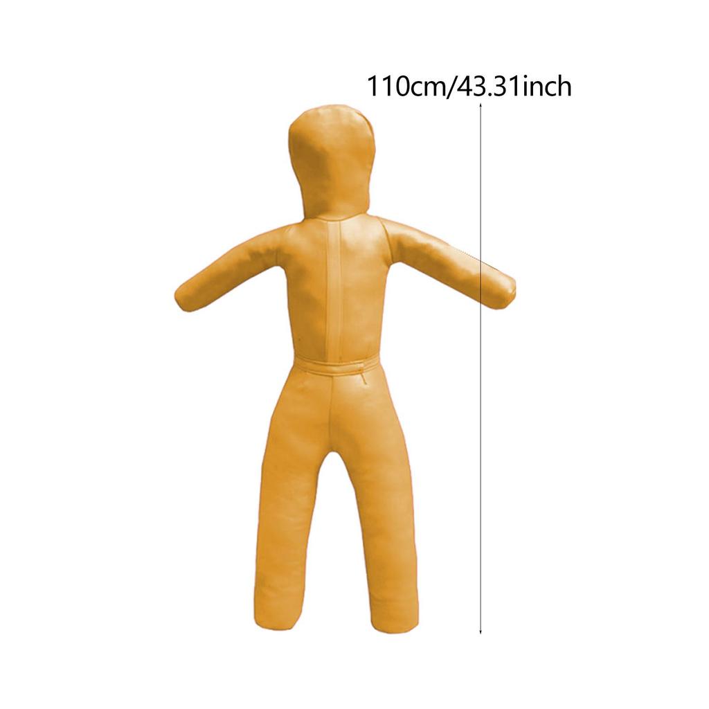 Kids Wrestling Dummy 43.3" Height Unfilled Exercise Easy Carrying Kickboxing Training Equipment Multiuse Sturdy PU Leather