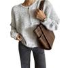 European and American hot-selling white with soft knitted cardigan women's retro buckle gray wool sweater jacket ins wind