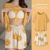 Cartoon Girl Summer Pajamas Set With Chest Padding For Sleep And Lounge Comfort