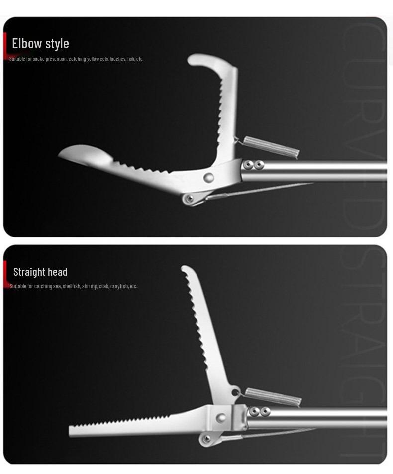 Yellow Eel Clip: Multifunctional, Lengthened, Stainless Steel Crab and Loach Pliers with Non-slip Folding Design.